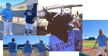 A collage of a person wearing a bull mask
Description automatically generated